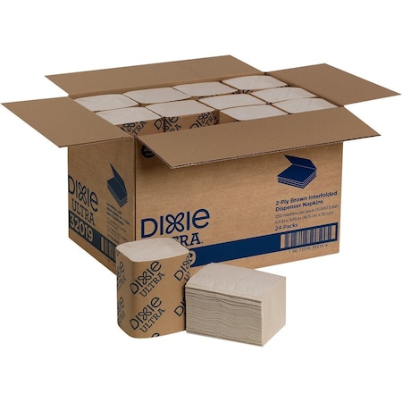 Dixie Napkin Brown 2-Ply 6.5 X 9.85 24PK GPC32019